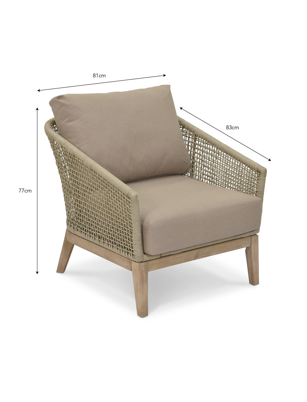 Lynton Armchair - Acacia Wood, Grey