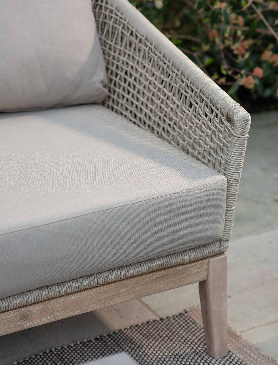 Lynton 3 Seater Sofa Set - Acacia Wood, Grey