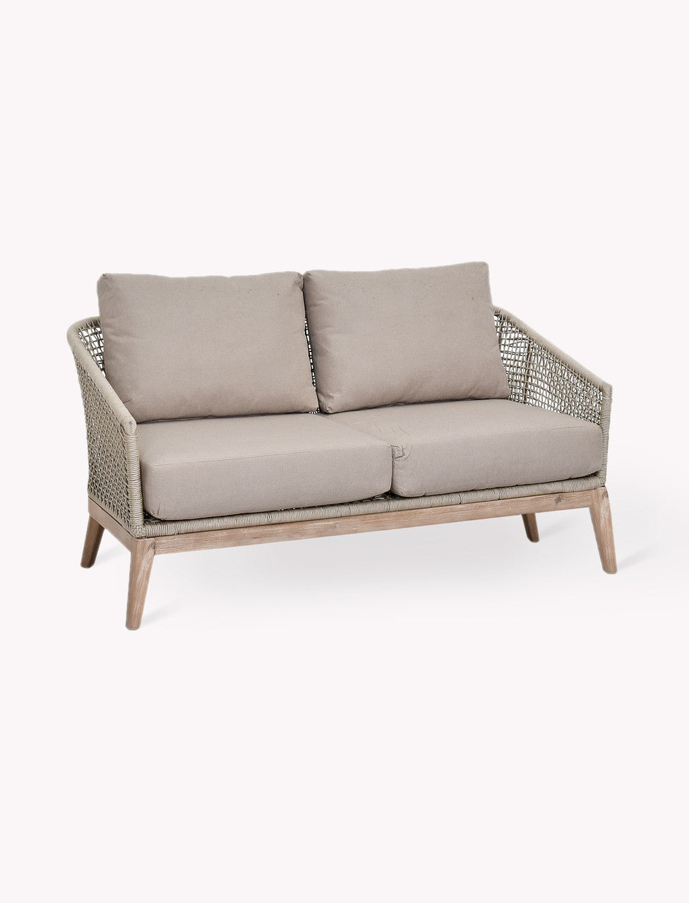 Lynton 2 Seater Sofa - Acacia Wood, Grey