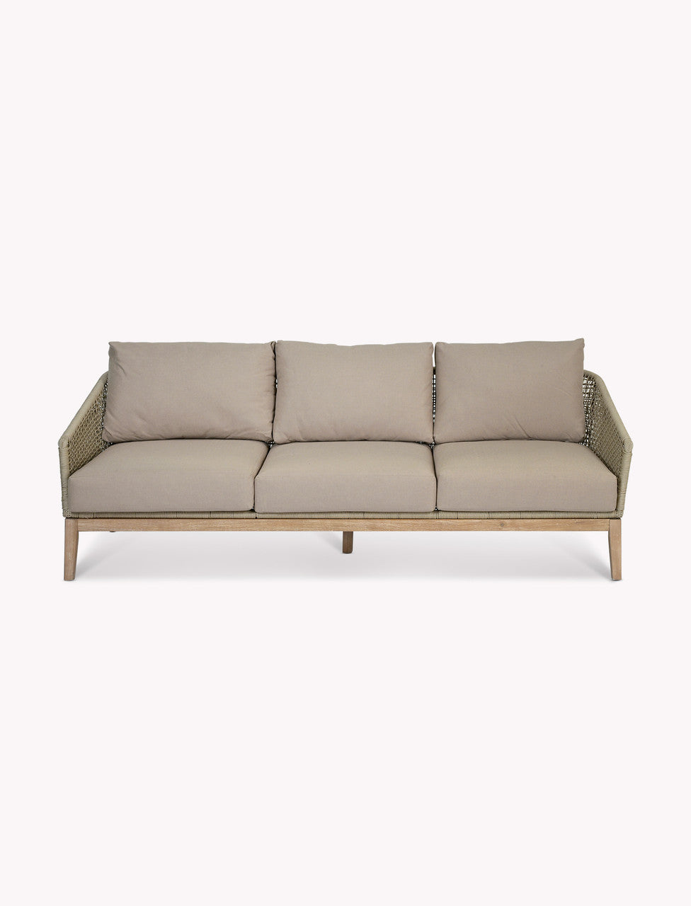 Lynton 3 Seater Sofa - Acacia Wood, Grey