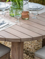 Porthallow Round Dining Table - Acacia Wood, Natural, Medium