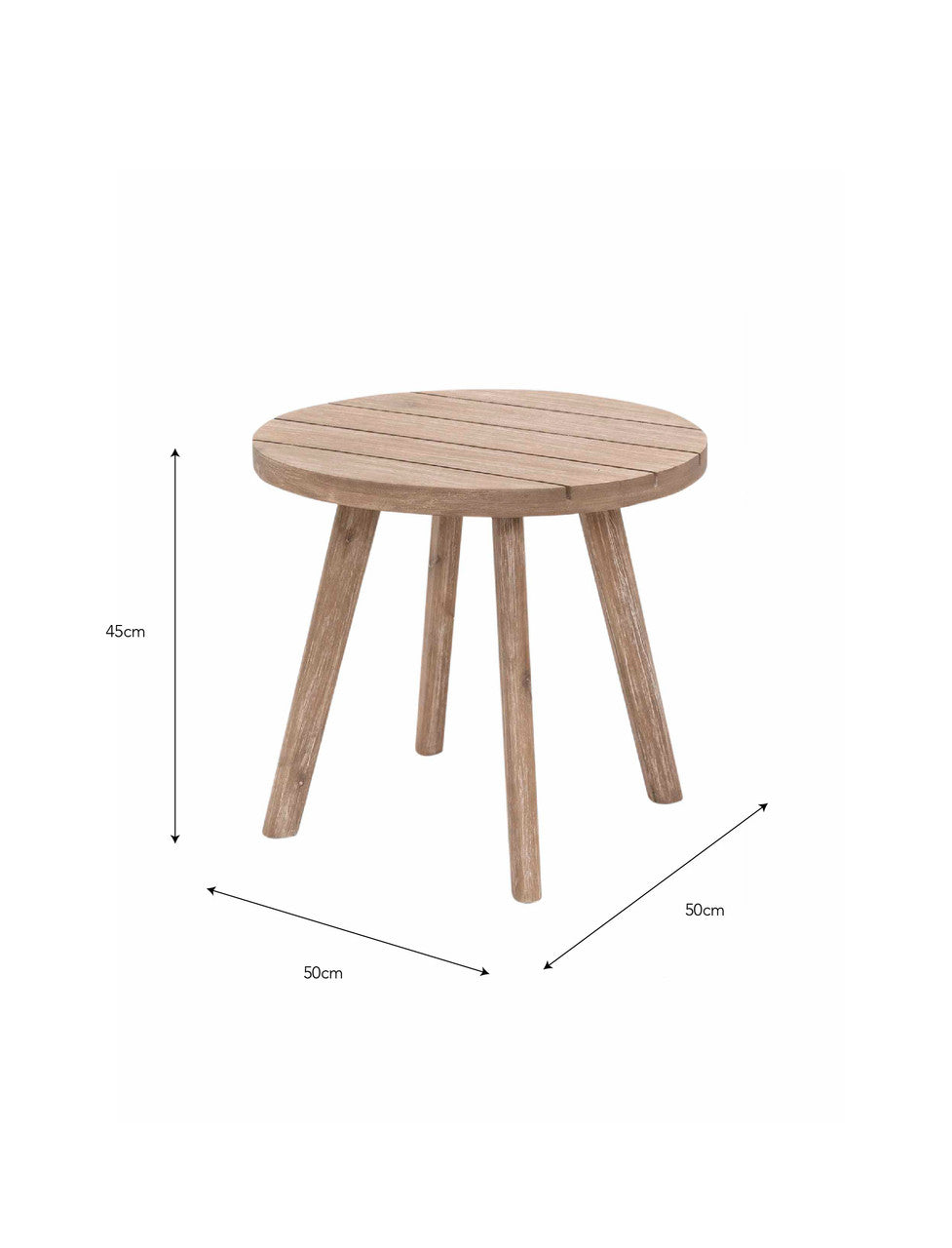 Porthallow Round Side Table - Acacia Wood, Natural