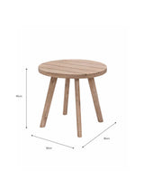 Porthallow Round Side Table - Acacia Wood, Natural