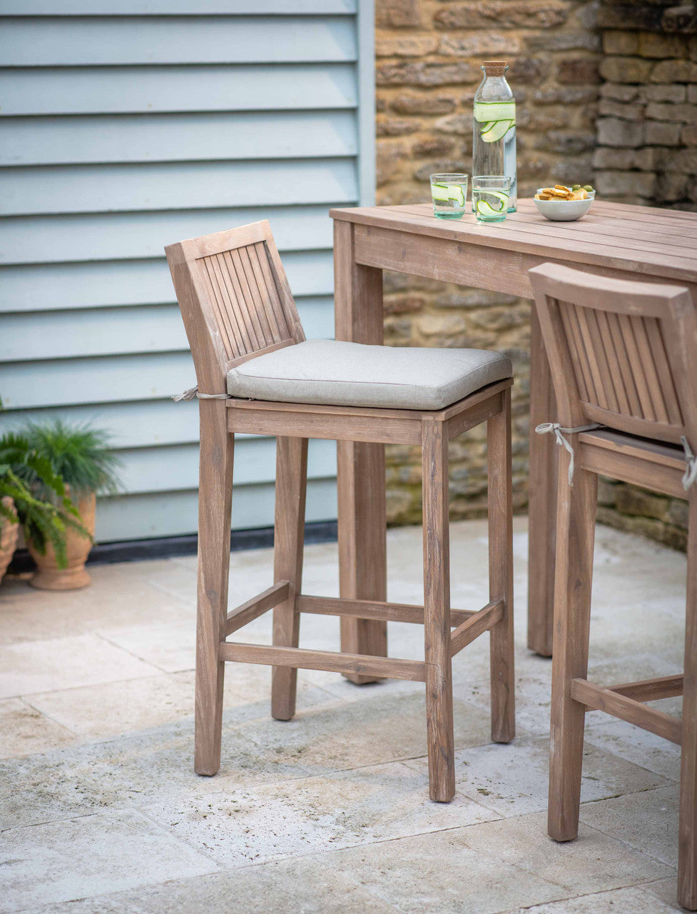 Porthallow Bar Stool - Acacia Wood, Natural, Set of 2