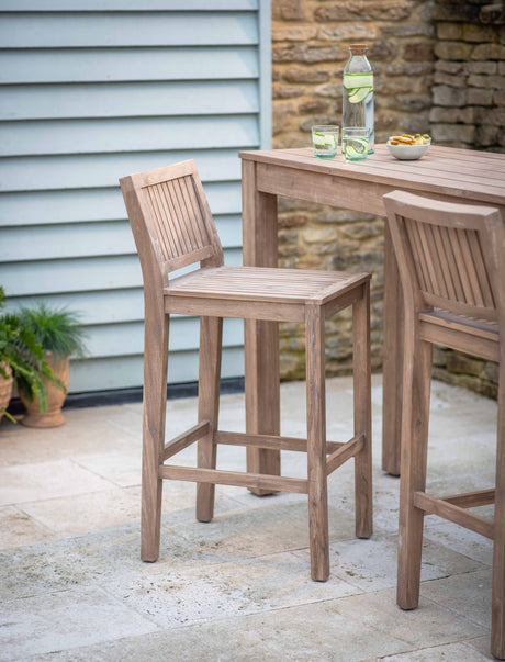 Porthallow Bar Stool - Acacia Wood, Natural, Set of 2