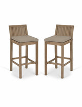 Porthallow Bar Stool - Acacia Wood, Natural, Set of 2