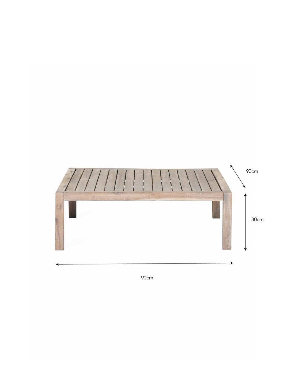 Porthallow Square Coffee Table - Acacia Wood, Natural