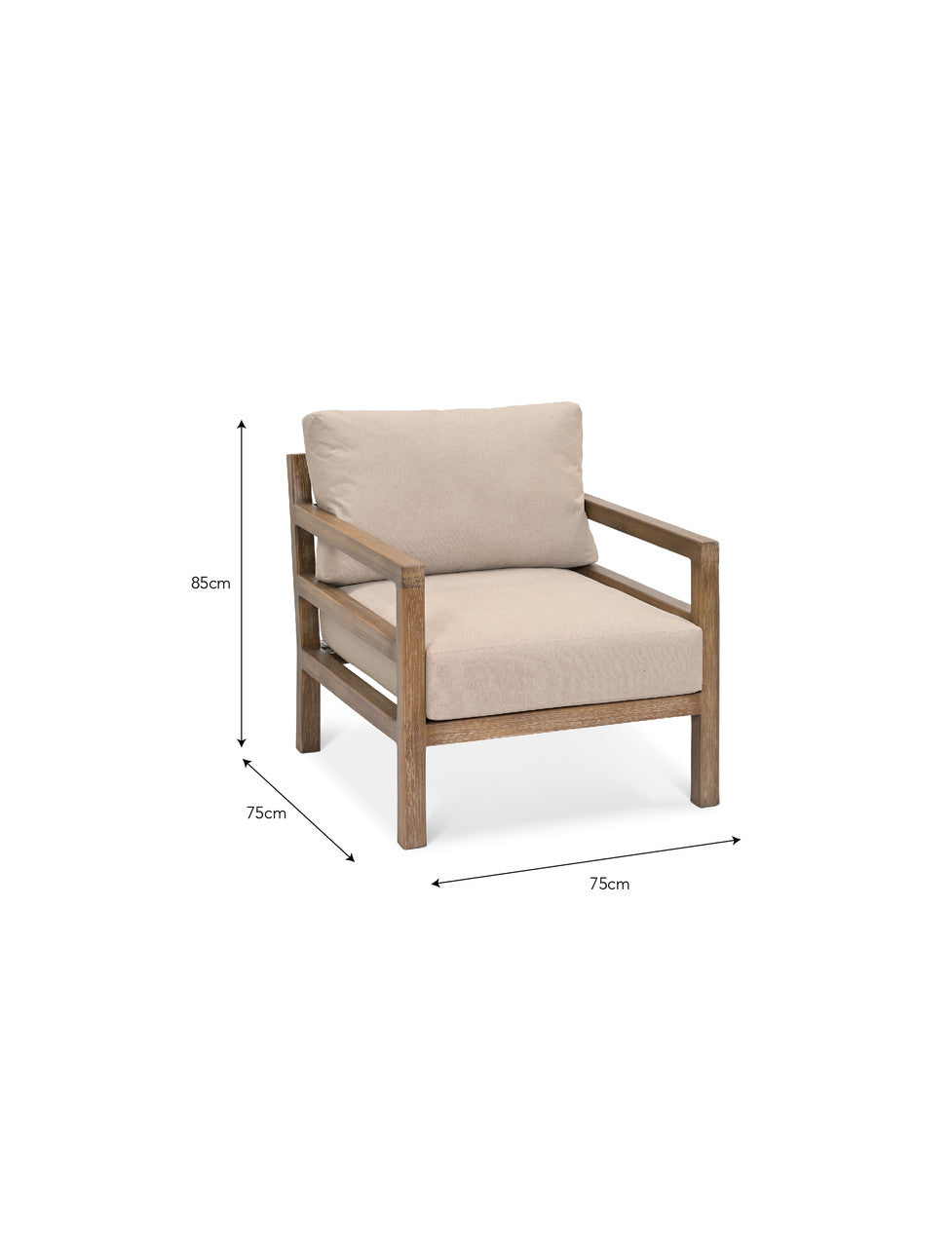 Sandridge Armchair - Acacia Wood, Dark Natural