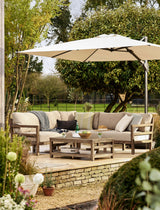 Sandridge Corner Sofa Set - Acacia Wood, Dark Natural