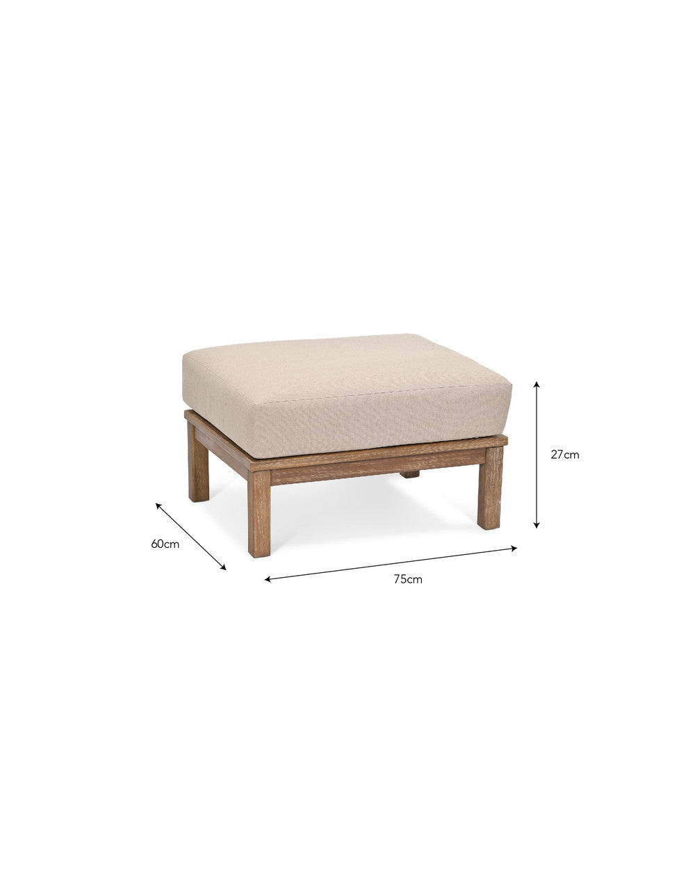 Sandridge Ottoman - Acacia Wood, Dark Natural