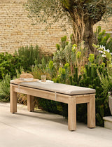Porthallow Bench Cushion - Olefin, Natural