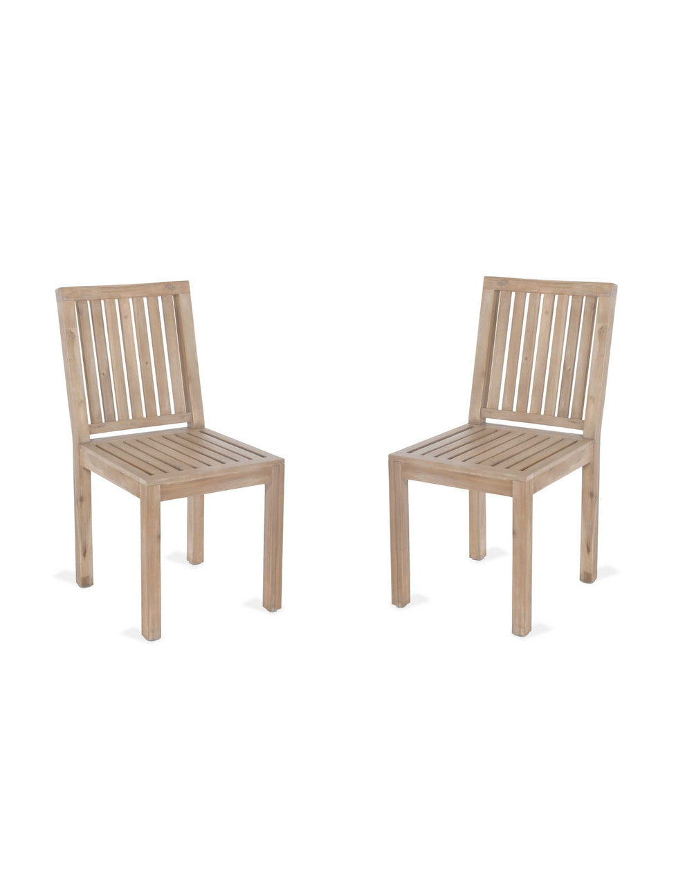 Porthallow Dining Chairs - Acacia Wood, Natural, Set of 2