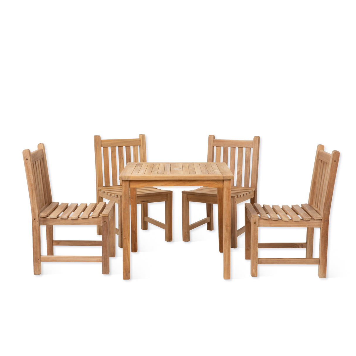 Marbrook Teak Table 80cm x 80cm & 4 Grisdale Side Chairs