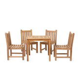 Marbrook Teak Table 80cm x 80cm & 4 Grisdale Side Chairs