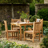 Marbrook Teak Table 90cm x 90cm & 4 Grisdale Side Chairs