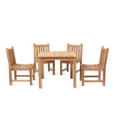 Marbrook Teak Table 90cm x 90cm & 4 Grisdale Side Chairs