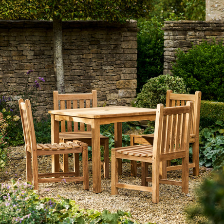 Marbrook Teak Table 90cm x 90cm & 4 Grisdale Side Chairs