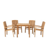Marbrook Teak Table 80cm x 80cm & 4 Henley Armchairs