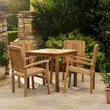 Marbrook Teak Table 80cm x 80cm & 4 Henley Armchairs