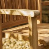 Churn Teak Round Table 100cm & 4 Henley Stacking Armchairs