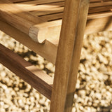 Churn Teak Round Table 100cm & 2 Henley Stacking Armchairs