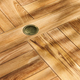 Churn Teak Round Table 100cm & 2 Henley Stacking Armchairs