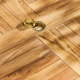 Churn Teak Round Table 100cm & 2 Henley Stacking Armchairs