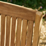 Churn Teak Round Table 100cm & 2 Henley Stacking Armchairs