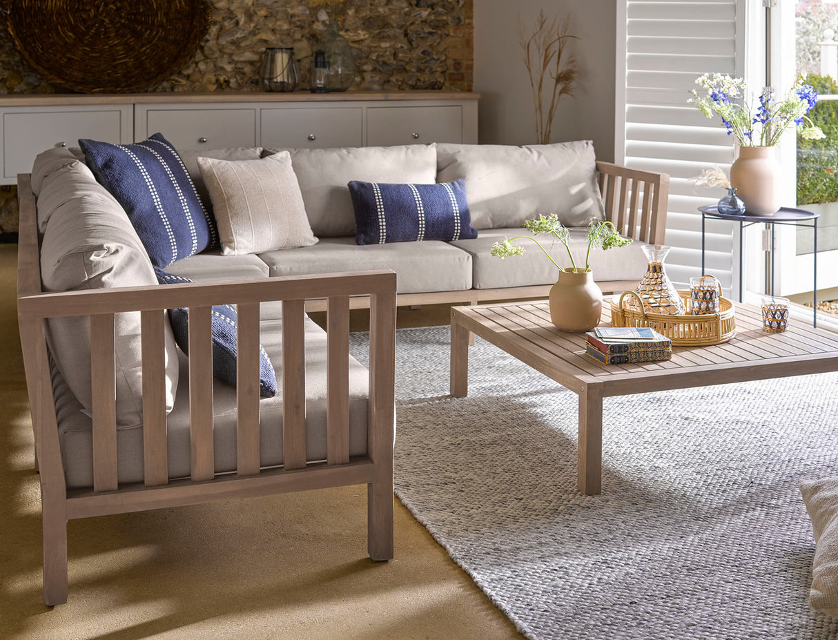 Porthallow Corner Sofa Set - Acacia Wood, Natural