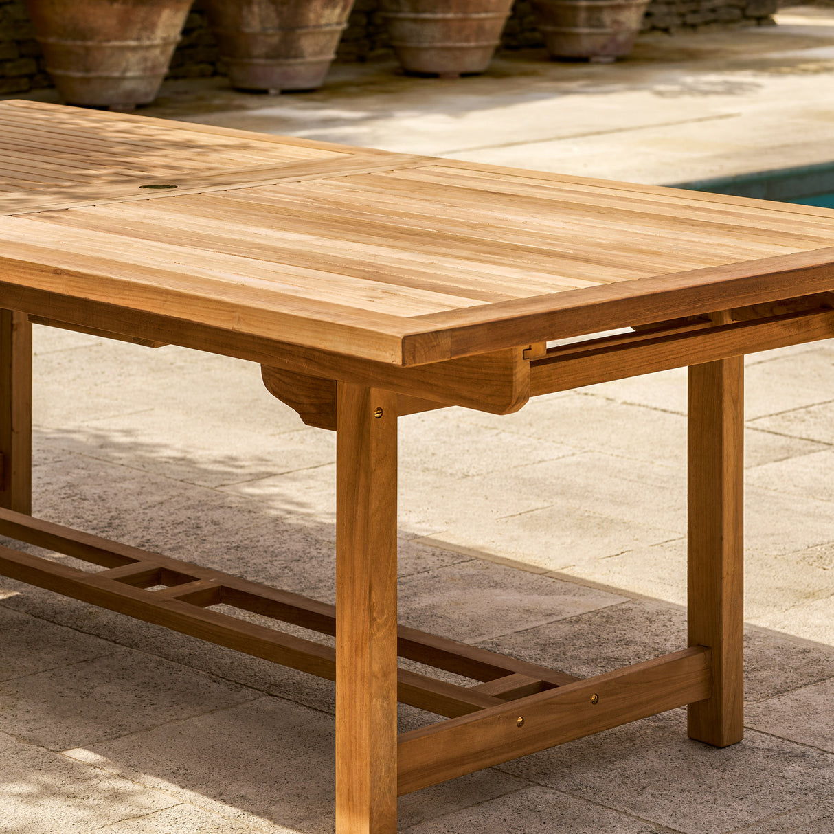 Arrow Teak Rectangular Extending Dining Table 120-180cm