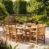 Arrow Teak Rectangular Extending Dining Table 120-180cm