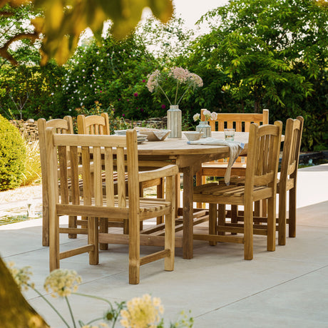 Avon Teak Oval Extending Dining Table 240-300cm