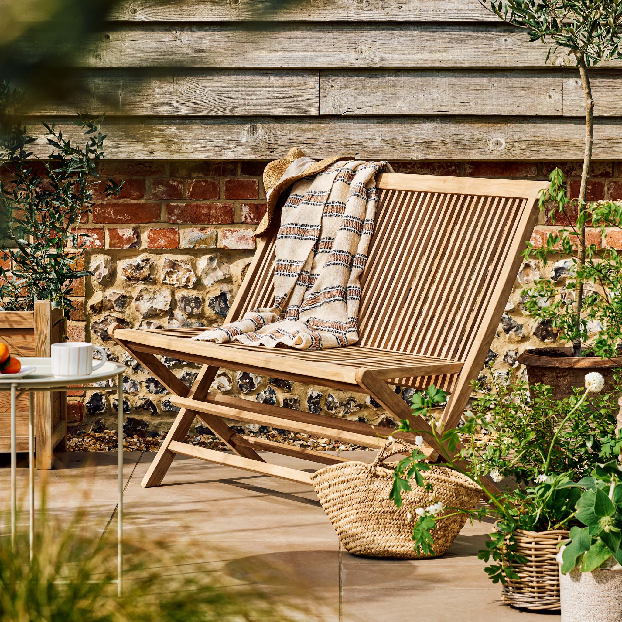 Folding | Teak Bench 2-Seater 120cm | Cotswold Teak