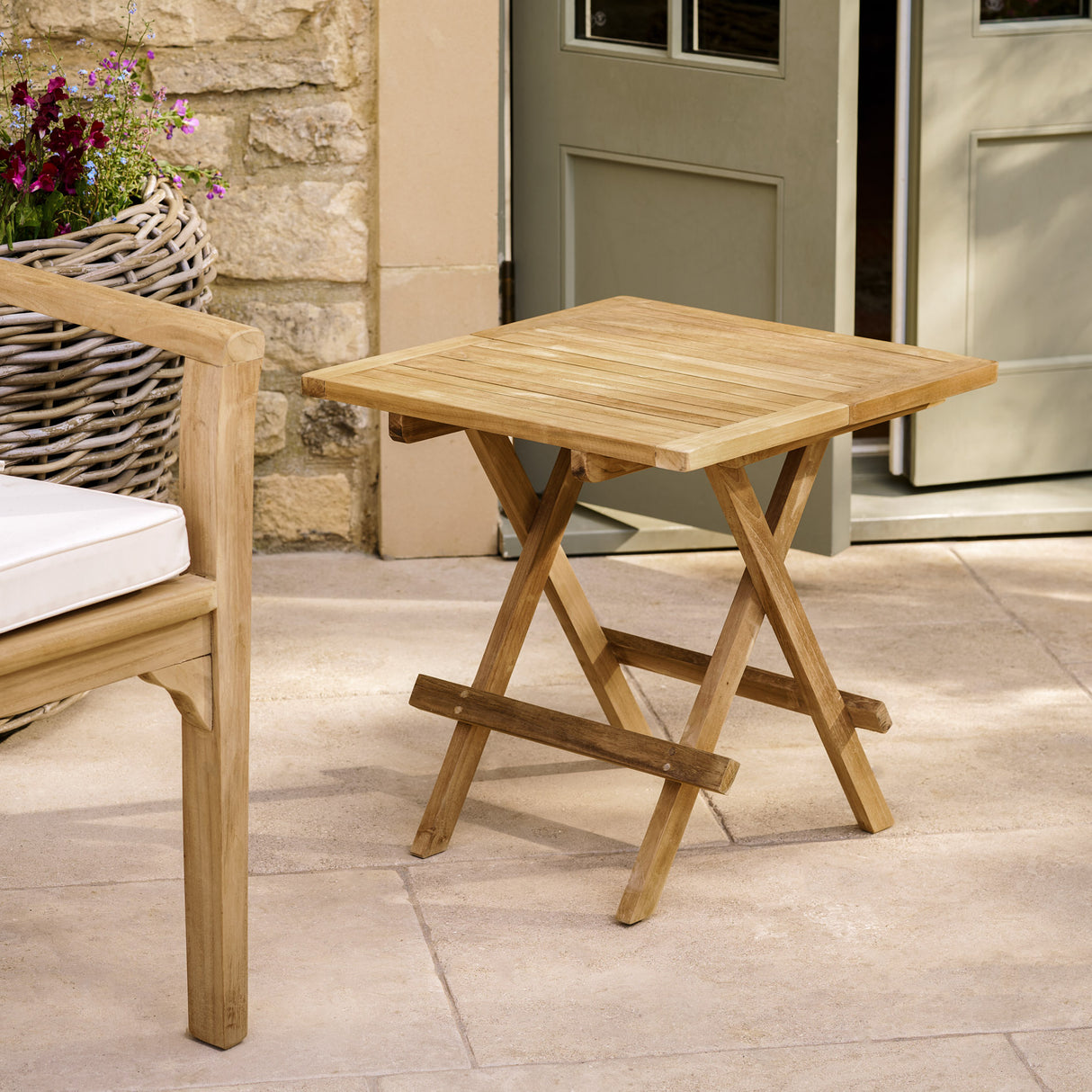 Calcot Teak Square Folding Table 50cm x 50cm