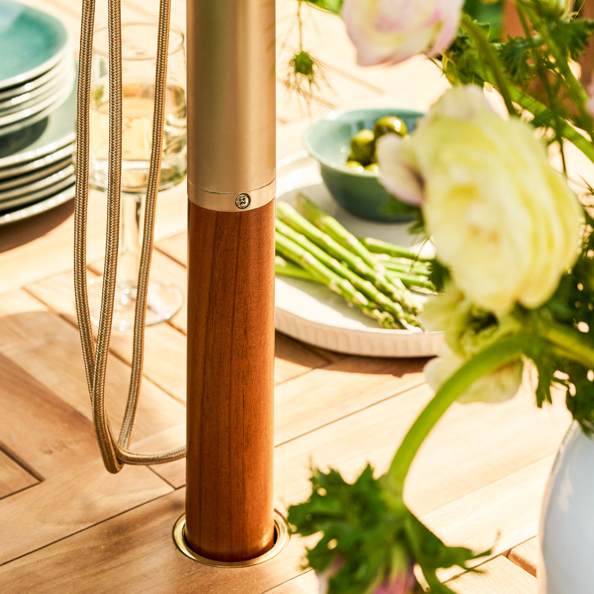 Parasol Solid Wood 2.5m Green