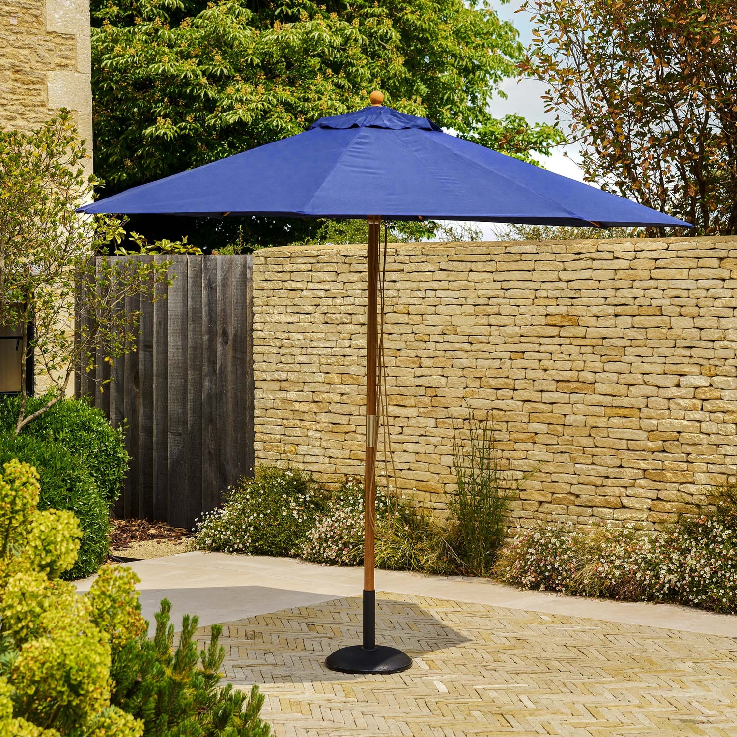 Solid Wood Parasol | 3m | Blue