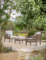 Sandridge Ottoman - Acacia Wood, Dark Natural