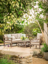 Sandridge 3 Seater Sofa Set - Acacia Wood, Dark Natural