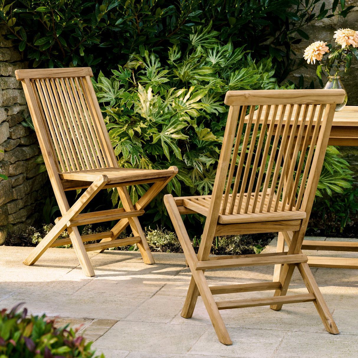 Netherton Folding Chair - Teak, Natural, Set of 2