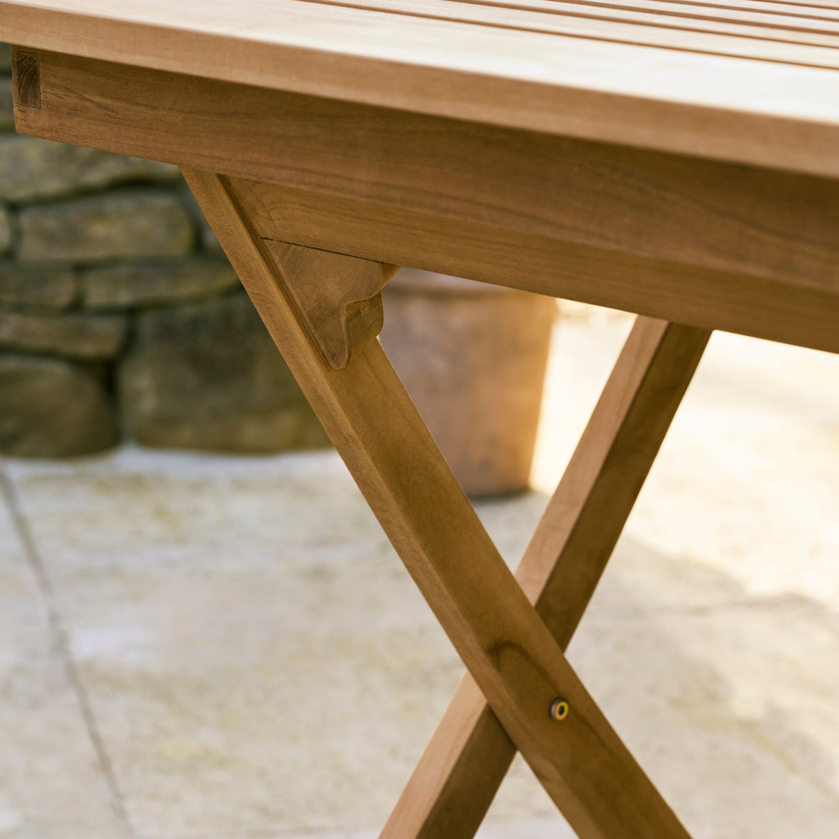 Netherton Folding Table 120cm - Teak, Natural