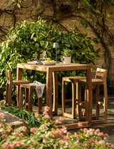 Dashwood Bar Stool With Back - Reclaimed Teak, Natural, Set of 2