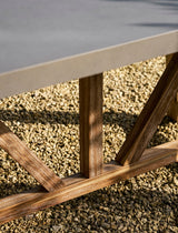 Chilford Dining Table - Acacia Wood & Polystone, Grey, Small