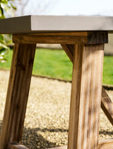 Chilford Dining Table - Acacia Wood & Polystone, Grey, Small