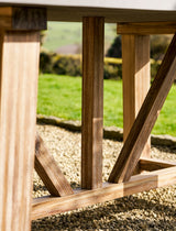 Chilford Dining Table - Acacia Wood & Polystone, Grey, Small