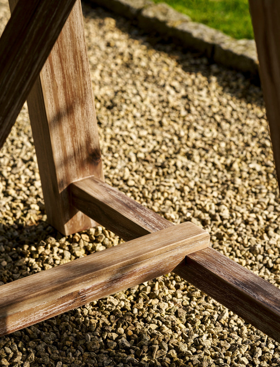Chilford Dining Table - Acacia Wood & Polystone, Grey, Small