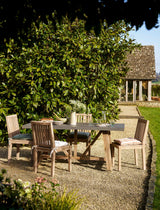 Chilford Dining Table - Acacia Wood & Polystone, Grey, Small