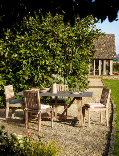 Chilford Dining Table - Acacia Wood & Polystone, Grey, Small
