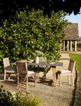 Chilford Dining Table - Acacia Wood & Polystone, Grey, Small