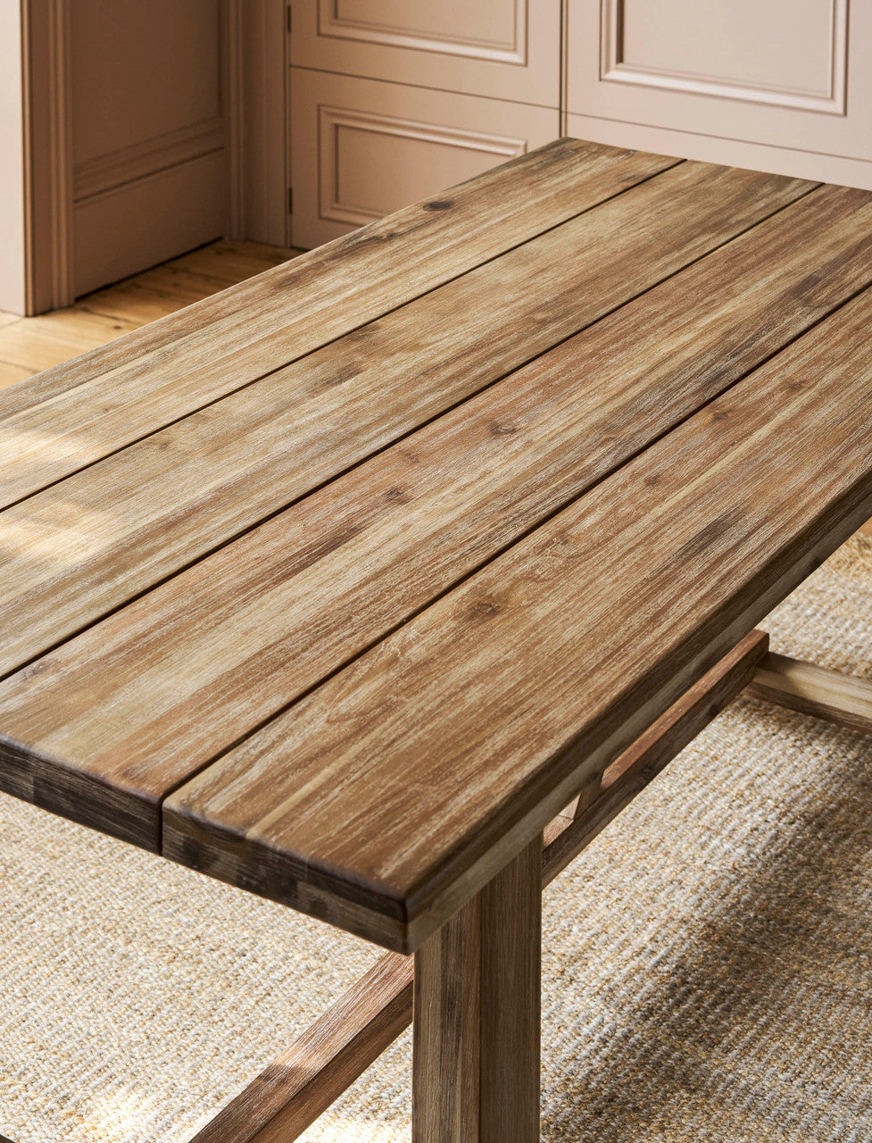 Chilford Solid Table & Bench Set - Acacia Wood, Natural, Small
