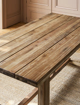 Chilford Solid Table & Bench Set - Acacia Wood, Natural, Small